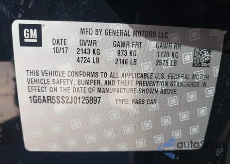 2018 Cadillac Cts Luxury from USA, damaged, VIN 1G6AR5SS2J0125897